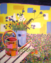 Watering Can with Flowers